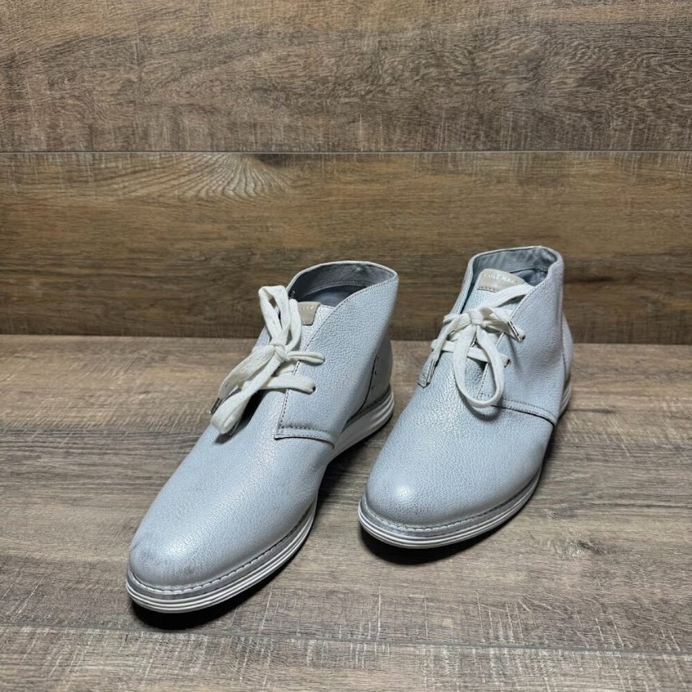 Cole Haan OriginalGrand Metallic Silver Chukka Boots Women's Size 9.5